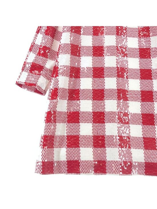 Gucci Vault la Veste Custom Sequin Check Dress S White Red - Picture 3 of 8